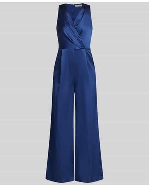 Rinascimento Jumpsuit aus Satin mit V-Ausschnitt - Blau