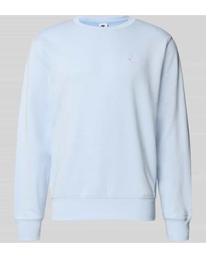 Nike Sweatshirt mit Label-Stitching und Rundhalsausschnitt - Blau