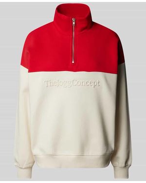TheJoggConcept Sweatshirt Mit Label-Print Modell 'Age' - Rot