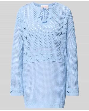 MC2 Saint Barth Strickkleid mit Tunikakragen und Bindung Modell 'ALICIA' - Blau