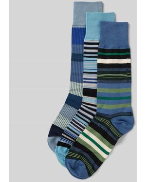 Paul Smith Socken im 3er-Pack mit gerippten Bündchen - Blau