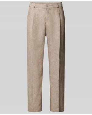 Zuitable Leinenhose mit Bügelfalte Modell 'DiUnic' - Natur