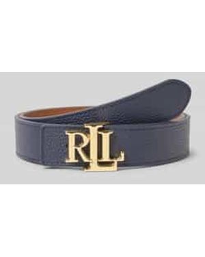 Ralph Lauren Leren Riem Met Pinsluiting Met Label - Blauw