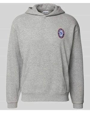 Review Hoodie mit Label-Print - Grau