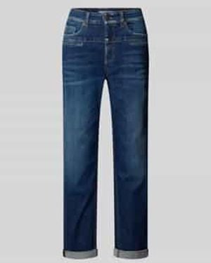 Cambio Mom Fit Jeans Met Paspelzakken, Model 'Pearlie' - Blauw