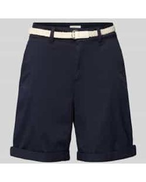 S.oliver Regular Fit Korte Chino Met Gevlochten Riem - Blauw