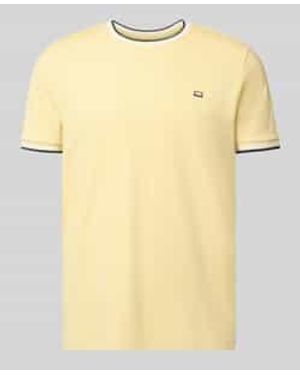 Christian Berg Men T-Shirt Met Contraststrepen En Ronde Hals - Geel