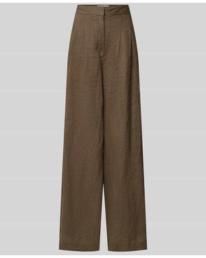 Stefanel Wide Fit Hose mit Bundfalten Modell 'Ginkoli' - Natur