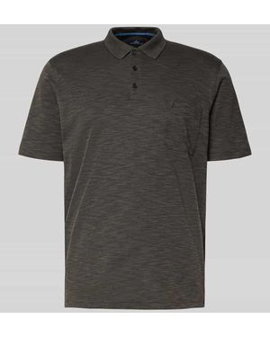 RAGMAN Poloshirt mit Label-Stitching - Schwarz