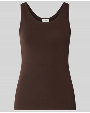 S.oliver Slim Fit Tanktop aus Baumwoll-mix - Braun