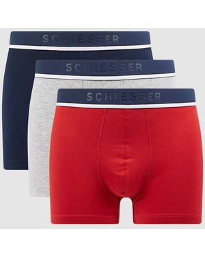 Schiesser Trunks Mit Stretch-Anteil Im 3Er-Pack - Rot