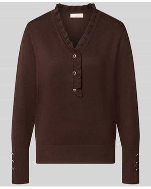 Freequent Relaxed Fit Pullover mit Alpaka-Anteil Modell 'Dido' - Braun