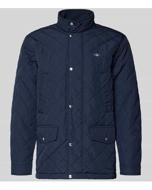 GANT Regular Fit Steppjacke mit Logo-Stitching Modell 'Windcheater' - Blau