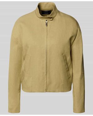 Mango Leinen-Blouson aus Leinen-Lyocell-Mix Modell 'SUNRISE' - Grün