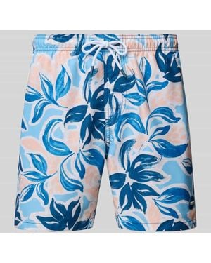 Shiwi Regular Fit Badehose mit Label-Patch Modell 'Mike' - Blau