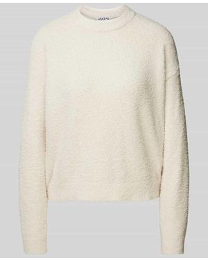 Jake*s Oversized Strickpullover Mit Gerippten Abschlüssen - Natur