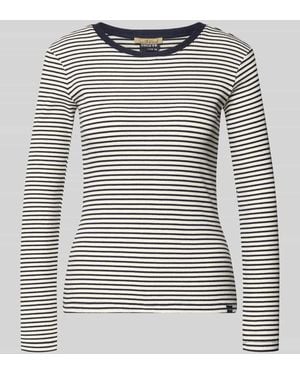 Smith & Soul Longsleeve in Ripp-Optik mit Rundhalsausschnitt - Grau