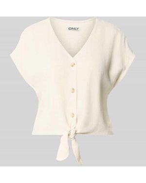 ONLY Regular Fit Blusentop aus Viskose-Leinen-Mix Modell 'SIESTA' - Natur