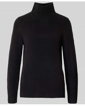 Jake*s Strickpullover mit Stehkragen - Schwarz