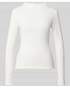 Opus Slim Fit Langarmshirt aus Modal-Baumwoll-Mix Modell 'Soninchen' - Weiß