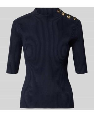 Ted Baker Strickshirt Mit Zierknöpfen Und 1/2-Arm - Blau