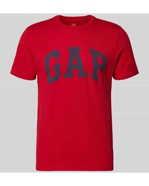 Gap T-Shirt mit Logo-Print und Rundhalsausschnitt - Rot