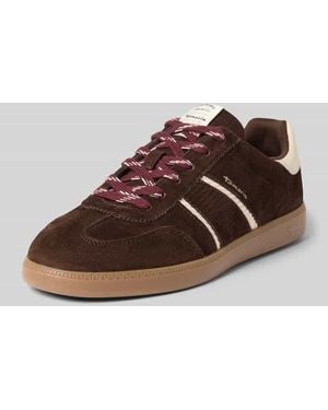 Tamaris Sneaker aus Leder-Textil-Mix - Braun