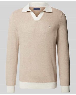 Christian Berg Men Strickpullover Mit Polokragen - Natur