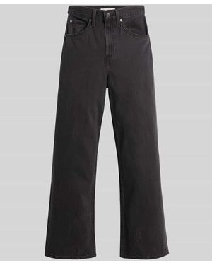 Levi's Wide Leg Jeans aus reiner Baumwolle im 5-Pocket-Design - Schwarz