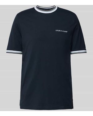 Lyle & Scott T-Shirt Mit Label-Stitching - Blau