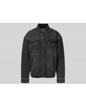 Anine Bing Oversized Jeansbluse aus reiner Baumwolle - Schwarz