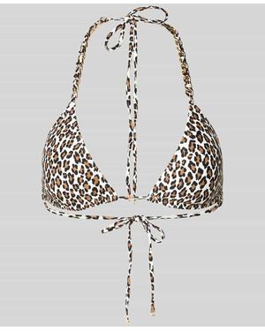 Michael Kors Bikini-Oberteil mit Allover-Animal-Print - Grau