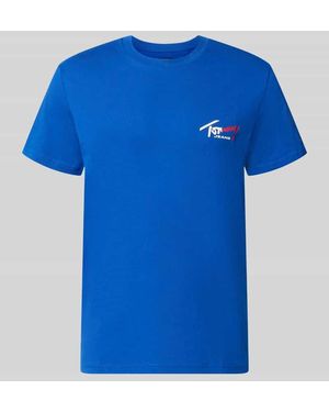 Tommy Hilfiger Slim Fit T-Shirt aus reiner Baumwolle - Blau