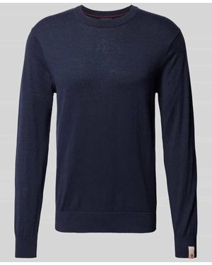Scotch & Soda Strickpullover Mit Label-Detail - Blau
