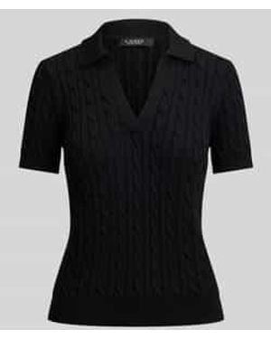 Ralph Lauren Regular Fit Poloshirt Van Geweven Katoenmix - Zwart