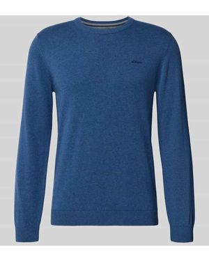 S.oliver Regular Fit Pullover aus reiner Baumwolle - Blau