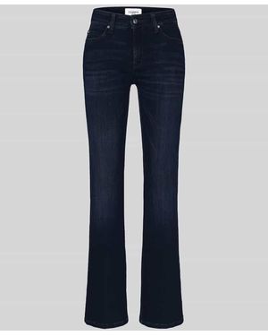 Cambio Regular Fit Bootcut-Jeans aus Viskose-Baumwoll-Mix Modell 'PARIS FLARED' - Blau