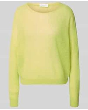 Rich & Royal Regular Fit Trui Van Alpacamix Met Brei-Look - Geel