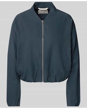 Marc O' Polo Regular Fit Blouson aus Lyocell-Leinen-Mix - Blau
