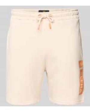 Alpha Industries Sweatshorts Met Elastische Band En Tunnelkoord - Naturel