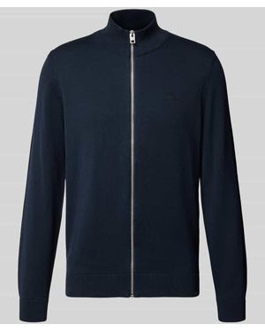 HUGO Strickjacke mit Logo-Schriftzug Modell 'San Jacomo-C' - Blau