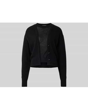 Rabanne Cardigan aus Woll-Mix - Schwarz