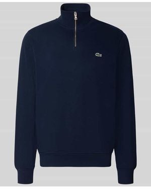 Lacoste Regular Fit Troyer aus reiner Baumwolle - Blau