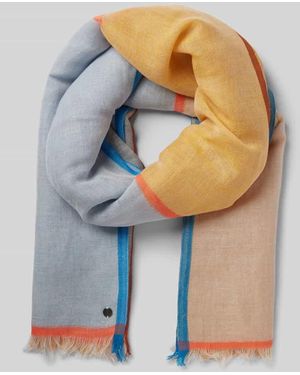 Fraas Leinenschal mit Fransen - Blau