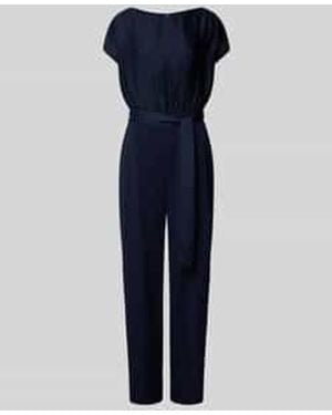 Swing Jumpsuit Met Ronde Hals - Blauw