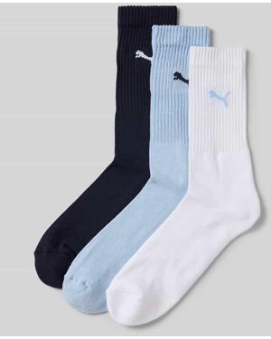 PUMA Socken mit Logo-Detail Modell 'CREW SOCK' im 3er-Pack - Blau
