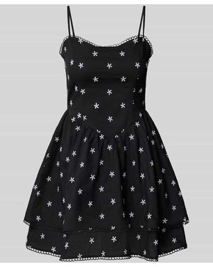 Gina Tricot Minikleid mit verstellbaren Spaghettiträgern - Schwarz