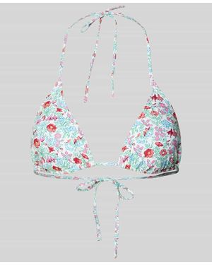 Pieces Bikini-Oberteil mit rückseitiger Schnürung Modell 'BAOMI' - Blau