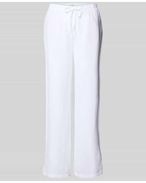 Christian Berg Women Straight Leg Leinenhose Mit Tunnelzug - Weiß