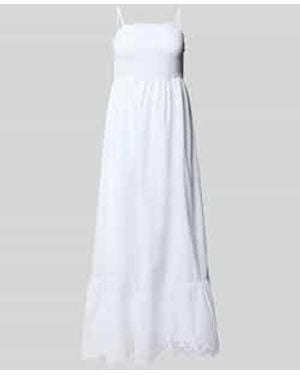 ONLY Uitlopende Midi-Jurk Met Broderie Anglaise - Wit